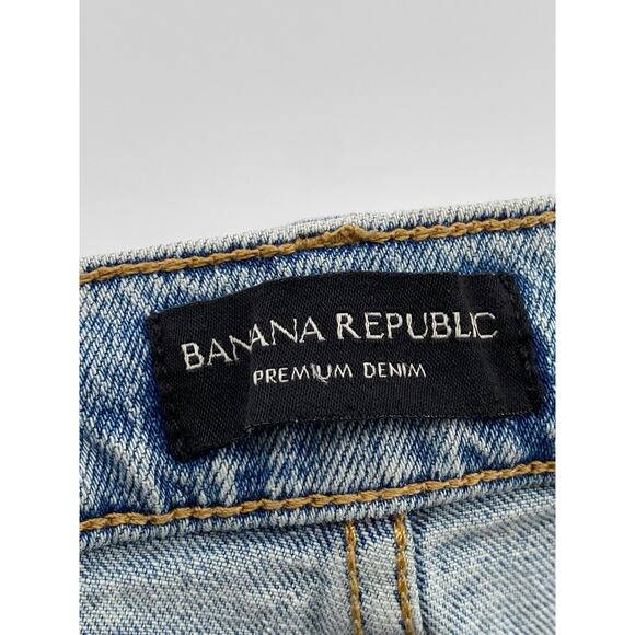 BANANA REPUBLIC Women’s Blue Medium Wash Denim Distressed High-Rise Shorts SZ 30 - Picture 8 of 12